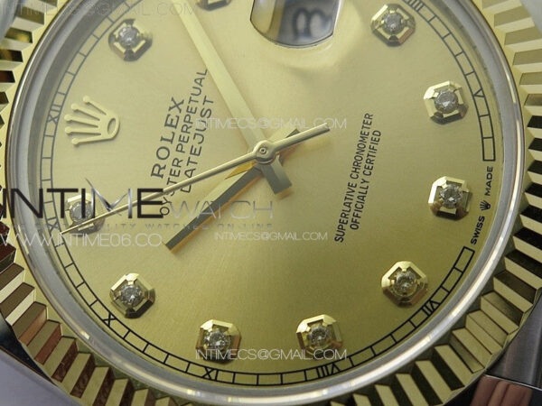 DateJust 41MM 126334 SS/YG APSF 1:1 Best Edition Gold Dial Crystal Markers on SS Jubilee Bracelet SA3235 – Bild 6