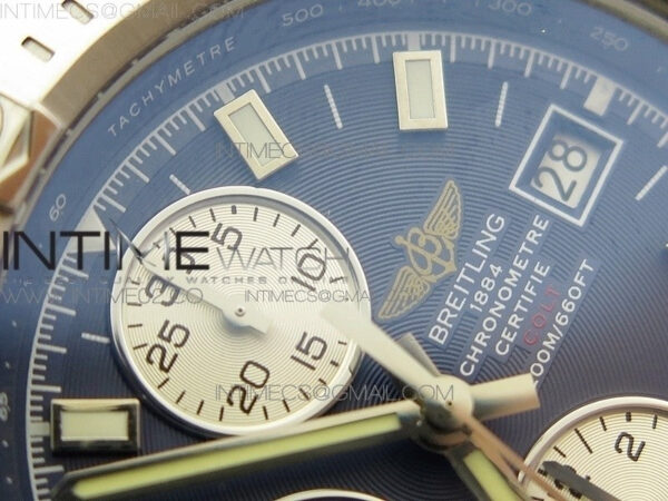 Challenger Chronograph SS Blue Dial on Rubber Strap A7750 (Free rubber strap) – Bild 6