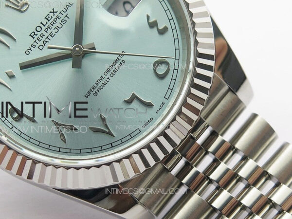 DateJust 41 126334 SS GMF 1:1 Best Edition Ice Blue Dial Arabic Markers on Jubilee Bracelet – Bild 6