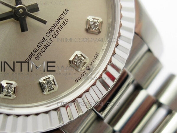 Datejust 31mm 278275 SS BP Best Edition Silver Crystals Markers Dial on RG President Bracelet – Bild 6