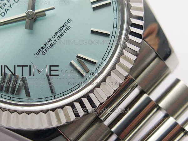 Day Date 40mm SS BP 1:1 Best Edition Silver Roman Dial on SS Bracelet A2836 – Bild 6