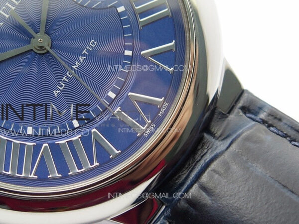 Ballon Bleu 42mm SS K3F 1:1 Best Edition Blue Texture Dial on Blue Leather Strap A2824 – Bild 6