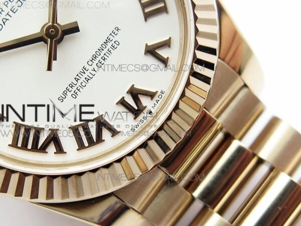 Datejust 31mm 278275 RG BP Best Edition White Roman Markers Dial on RG President Bracelet – Bild 6