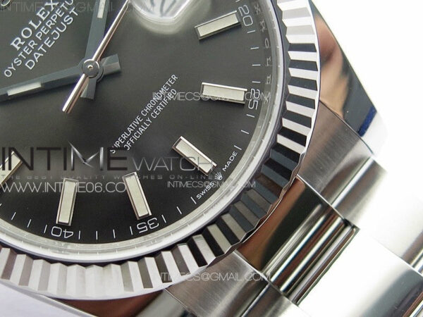 DateJust 41 126334 Clean 1:1 Best Edition 904L Steel Gray Stick Dial on Oyster Bracelet VR3235 – Bild 6