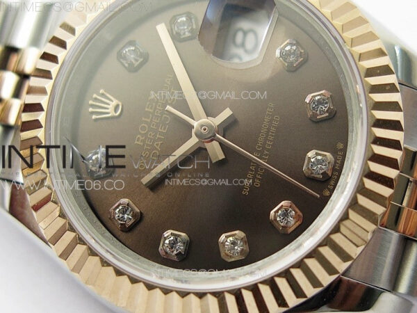 Datejust 28mm 279179 SS/RG APSF Best Edition Brown Dial Crystals Markers on SS/RG Jubilee Bracelet NH05 – Bild 6
