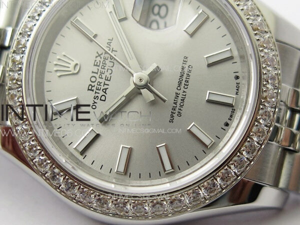 Datejust 28mm 279179 SS/Crystals APSF Best Edition Silver Dial Sticks Markers on SS Jubilee Bracelet NH05 – Bild 6