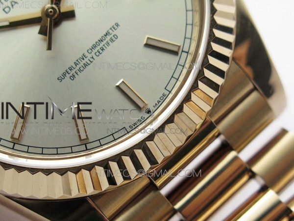 Day-Date 40mm 228239 BP New Dial Version 904 RG Silver Stick Markers Dial on RG President Bracelet A2836 – Bild 6
