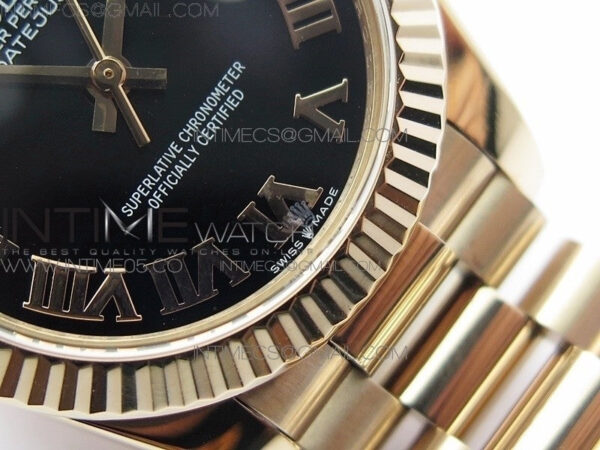 Datejust 31mm 278275 RG BP Best Edition Black Roman Markers Dial @6 Dia on RG President Bracelet – Bild 6