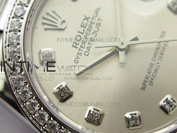 Datejust 31mm 278275 SS Crystal bezel BP Best Edition Silver Dial(@6 Crystal Marker) on SS President Bracelet – Bild 6