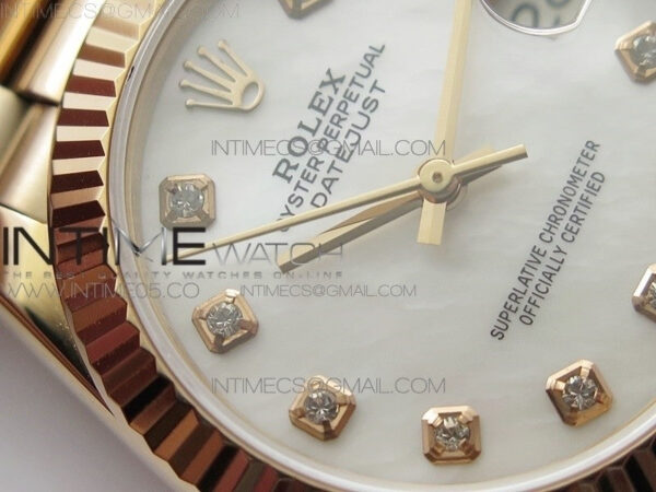 Datejust 31mm 278275 RG BP Best Edition White Crystal Markers Dial on RG President Bracelet – Bild 6
