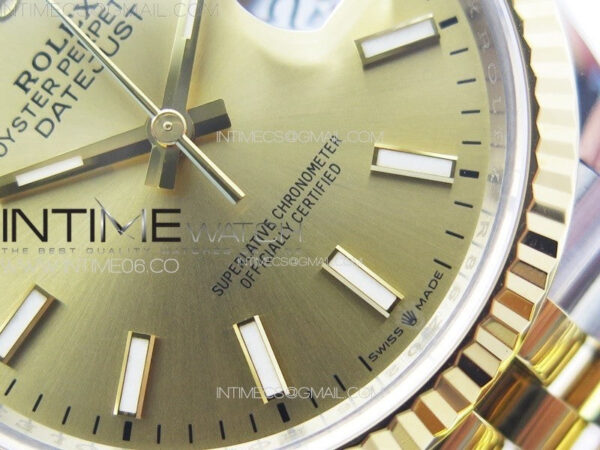 DateJust 36 904L SS/YG 126233 VSF 1:1 Best Edition Gold Stick Dial on Jubilee Bracelet VS3235 – Bild 6