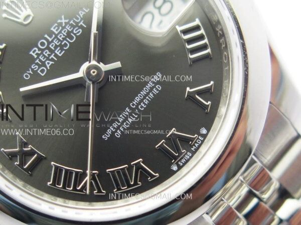 Datejust 28mm 279166 Smooth Bezel SS APSF Best Edition Gray Dial Roman Markers on SS Jubilee Bracelet NH05 – Bild 6