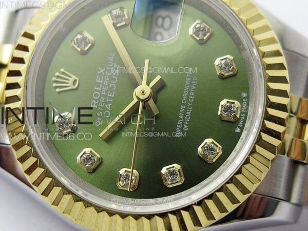 Datejust 28mm 279179 SS/YG APSF Best Edition Green Dial Crystals Markers on SS/YG Jubilee Bracelet NH05 – Bild 6