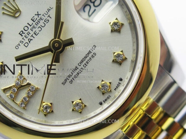 Datejust 28mm 279173 Smooth Bezel SS/YG APSF Best Edition White MOP Dial Star Crystals Markers on Jubilee Bracelet NH05 – Bild 6