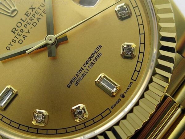 Day Date 40mm 228238 Gain Weight YG/tungsten APSF 1:1 Best Edition Gold Dial Crystals Markers on YG President Bracelet A2836 – Bild 6