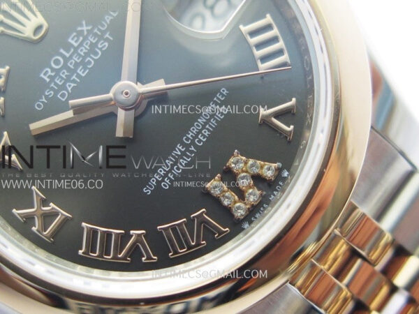 Datejust 28mm 279171 Smooth Bezel SS/RG APSF Best Edition Gray Dial Roman Markers on SS Jubilee Bracelet NH05 – Bild 6