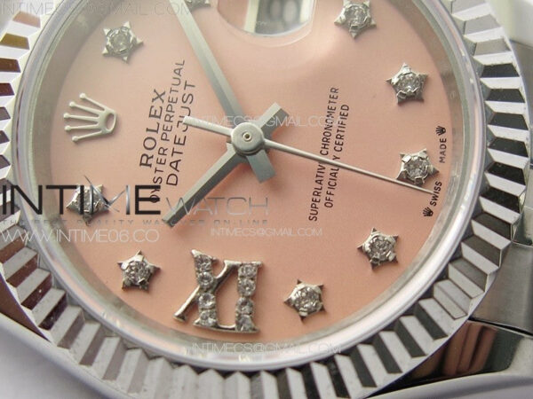 Datejust 28mm 279179 SS APSF Best Edition Pink Dial Stars Crystals Markers on SS Jubilee Bracelet NH05 – Bild 6