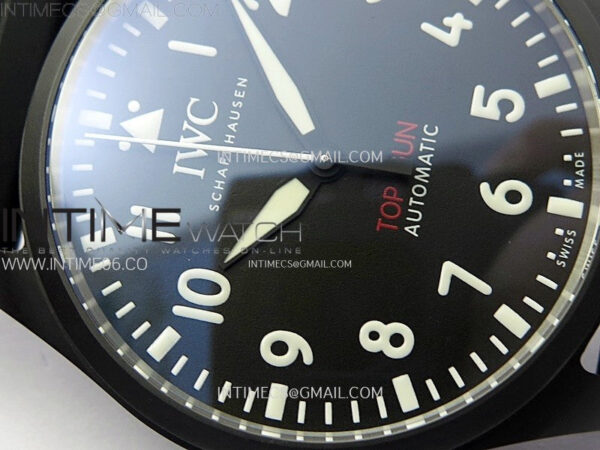 Big Pilot IW329801 Real Ceramic M+F 1:1 Best Edition Black Dial on Black Rubber Strap SEIKO 8N-24 – Bild 6