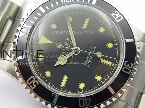 Vintage Submariner 5513 No Date SS B12 Best Edition Black Dial on SS Bracelet A2836 (Style3) – Bild 6