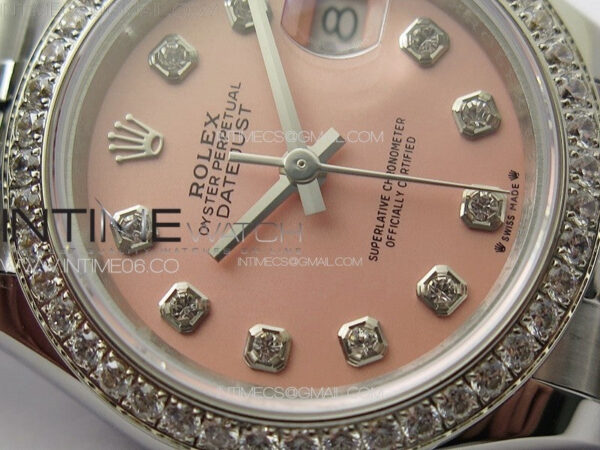 Datejust 28mm 279179 SS/Crystals APSF Best Edition Pink Dial Crystals Markers on SS Jubilee Bracelet NH05 – Bild 6