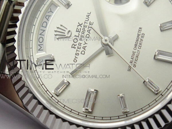 Day-Date 40mm 228239 BP New Dial Version 904 SS Silver T Crystal Markers Dial on SS President Bracelet A2836 – Bild 6
