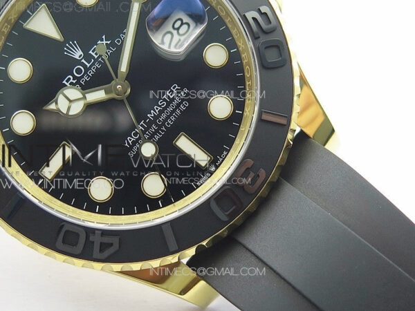 Yacht-Master 126655 YG 3EF 1:1 Best Edition 3D Black Ceramic Bezel on Black Rubber Strap VR3235 – Bild 6