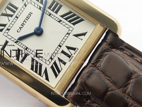 Tank Solo Ladies 25mm RG K11F 1:1 Best Edition White Dial on Brown Leather Strap Ronda Quartz – Bild 6