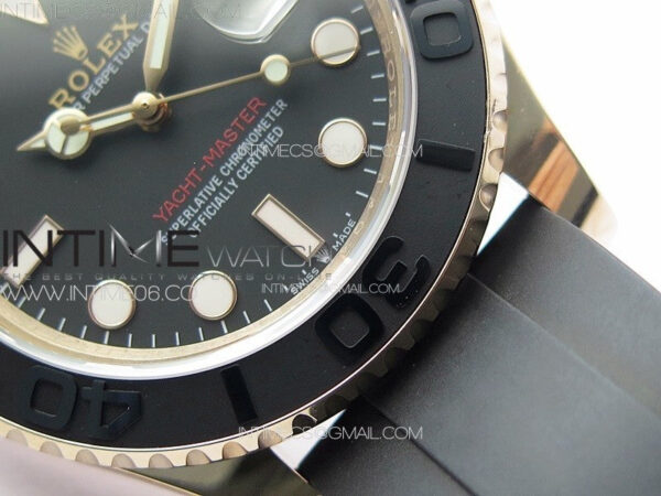 Yacht-Master 126655 3EF 1:1 Best Edition 3D Black Ceramic Bezel on Black Rubber Strap VR3235 – Bild 6