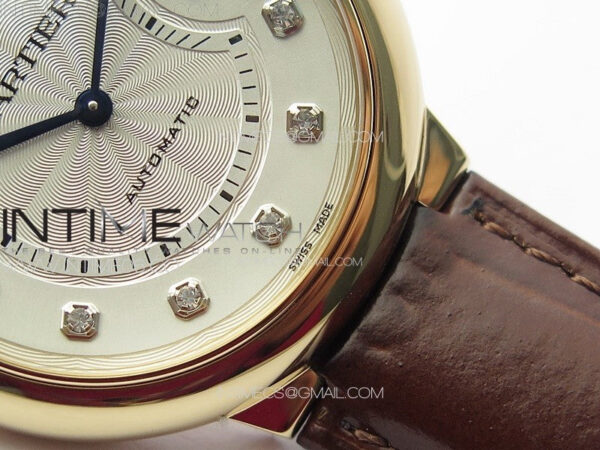 Ballon Bleu 36mm RG K3F 1:1 Best Edition White Textured Dia Markers Dial On Black Leather Strap A076 – Bild 6
