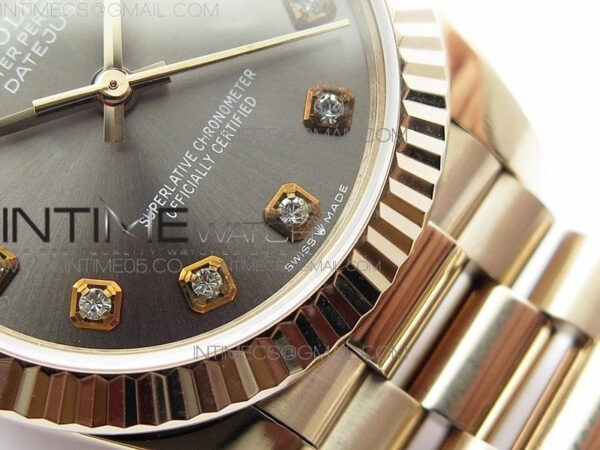 Datejust 31mm 278275 RG BP Best Edition Gray Crystal Markers Dial on RG President Bracelet – Bild 5