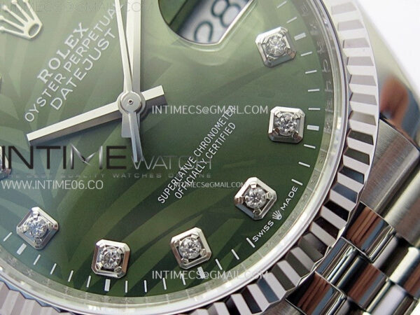 DateJust 36 SS 126234 VSF 1:1 Best Edition 904L Steel Green Leaf Dial Diamonds Markers on Jubilee Bracelet VS3235 – Bild 7