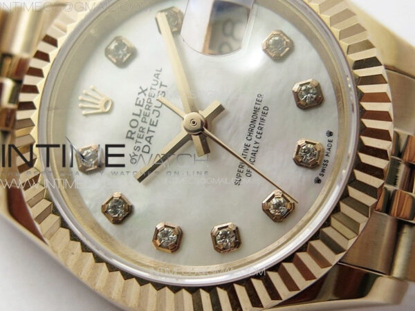 Datejust 28mm 279179 RG APSF Best Edition White MOP Dial Crystals Markers on SS Jubilee Bracelet NH05 – Bild 6