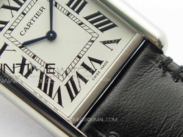 Tank Louis Ladies 25mm SS 8848F 1:1 Best Edition White Dial on Black Leather Strap Ronda Quartz – Bild 6