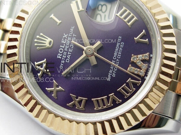 Datejust 28mm 279179 SS/RG APSF Best Edition Blue Dial Roman Markers on SS/RG Jubilee Bracelet NH05 – Bild 6