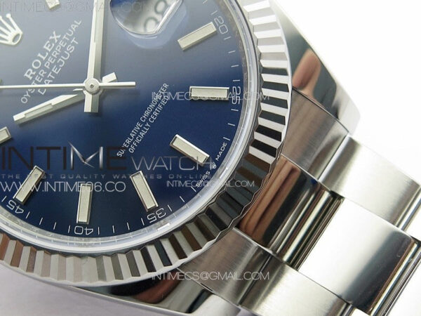 DateJust 41 126334 Clean 1:1 Best Edition 904L Steel Blue Stick Dial on Oyster Bracelet VR3235 – Bild 6