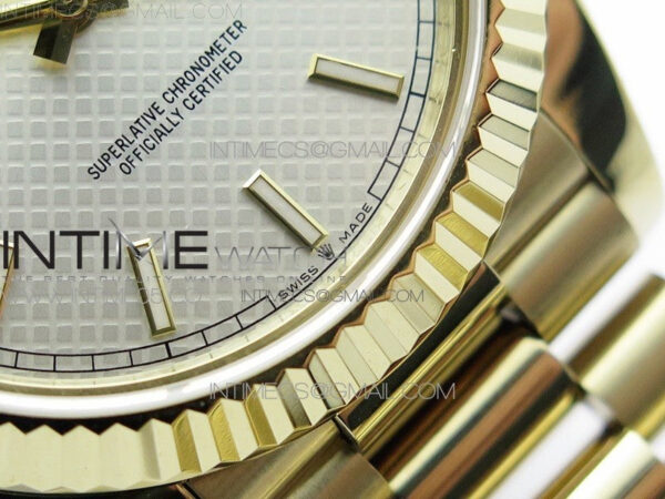 Day-Date 40mm 228239 BP New Dial Version 904 YG  Ice Blue Sticks Markers Dial on YG President Bracelet A2836 – Bild 7