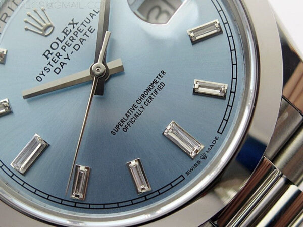 Day Date 40mm 228239 Gain Weight SS/tungsten APSF 1:1 Best Edition Ice Blue Dial T Crystals Markers on SS President Bracelet A2836 – Bild 6