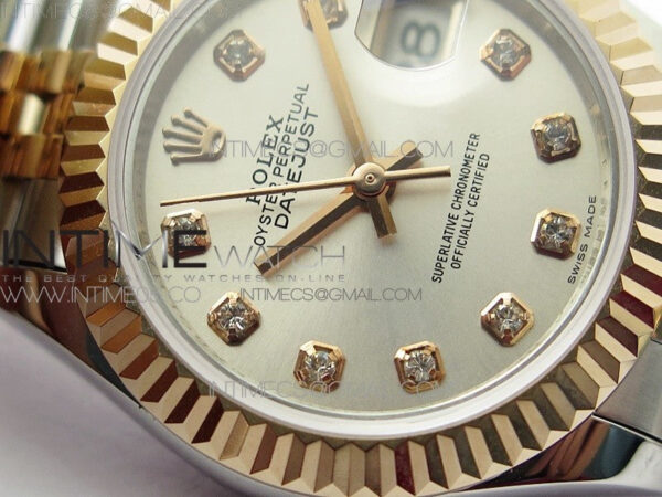 Datejust 28mm 279173 SS/RG BP Best Edition Silver Crystal Markers Dial on SS/RG Jubilee Bracelet ETA2671 – Bild 7