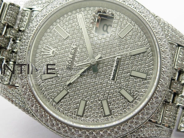 DateJust 41 126334 Full Paved Diamonds BP Best Edition Diamonds Dial Stick Markers on Jubilee Bracelet A2824 – Bild 6