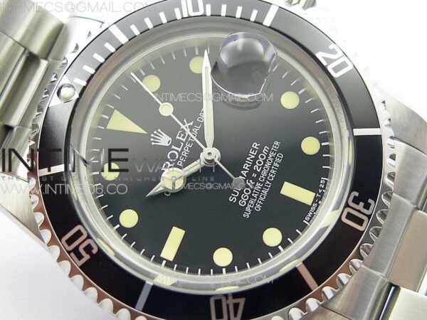 Vintage Submariner 1680 SS JKF Best Edition Black Dial on SS Bracelet (Style2) A2836 – Bild 6