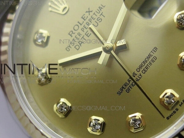 DateJust 36 SS/YG 116233 ARF 1:1 Best Edition 904L Steel Gold Dial Diamonds Markers on Jubilee Bracelet SH3135 V2 – Bild 6