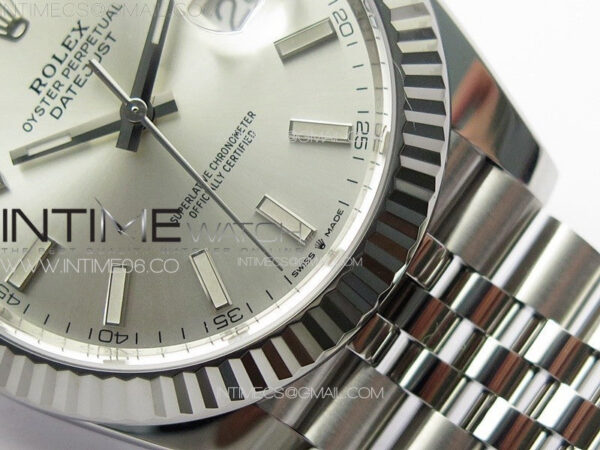 DateJust 41 126334 Clean 1:1 Best Edition 904L Steel Silver Stick Dial on Jubilee Bracelet VR3235 – Bild 6
