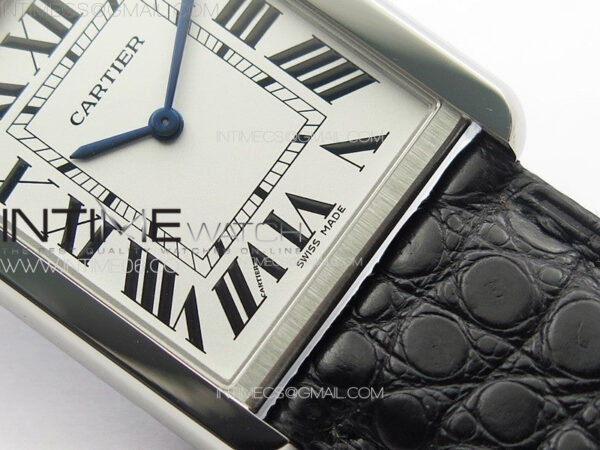 Tank Solo Ladies 28mm SS K11F 1:1 Best Edition White Dial on Black Coroc Leather Strap Ronda Quartz – Bild 6