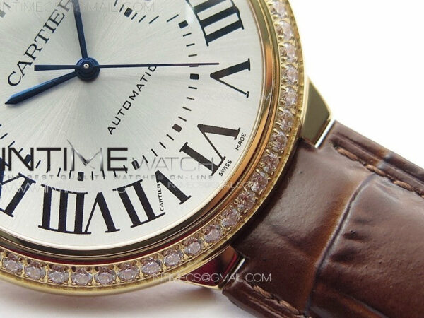 Ballon White 42mm Double Diamonds Bezel RG K3F 1:1 Best Edition White Texture Dial on Black Leather Strap A2824 – Bild 6