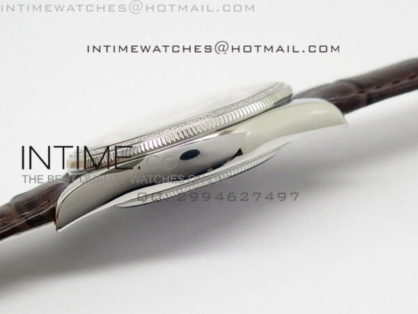 Cellini 50509 BP Maker SS Crystal Bezel Sliver Dial on Brown Leather Strap – Bild 6