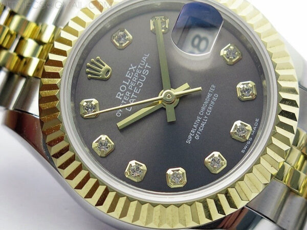 Datejust 28mm 279173 SS/YG BP Best Edition Gray Crystals Markers Dial on SS/YG Jubilee Bracelet ETA2671 – Bild 6