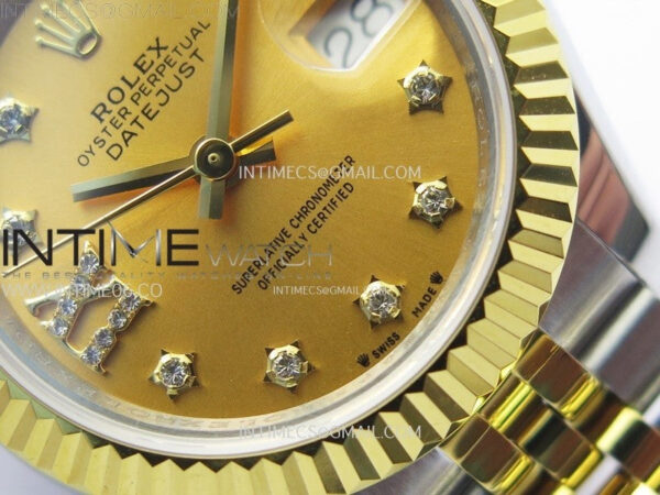 Datejust 28mm 279173 SS/YG APSF Best Edition Gold Dial Star Crystals Markers on Jubilee Bracelet NH05 – Bild 5