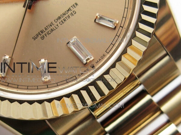 Day-Date 40mm 228239 BP New Dial Version 904 RG T Crystal Markers RG Dial on RG President Bracelet A2836 – Bild 6