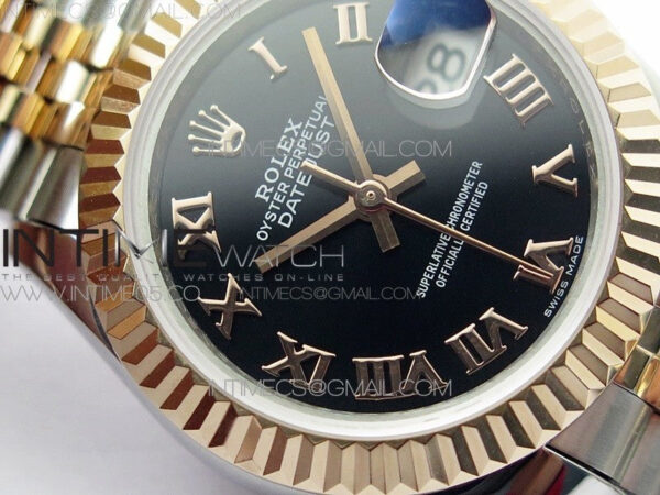 Datejust 28mm 279173 SS/RG BP Best Edition Black Roman Markers Dial on SS/RG Jubilee Bracelet ETA2671 – Bild 6