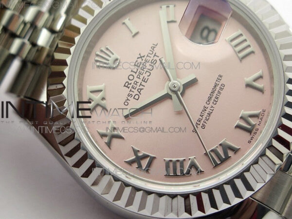Datejust 28mm 279174 SS BP Best Edition Pink Roman Markers Dial on SS Jubilee Bracelet ETA2671 – Bild 6